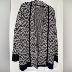 Banana Republic Sweater Coat Cardigan Merino Wool Blend Italian Yarn Chevron S